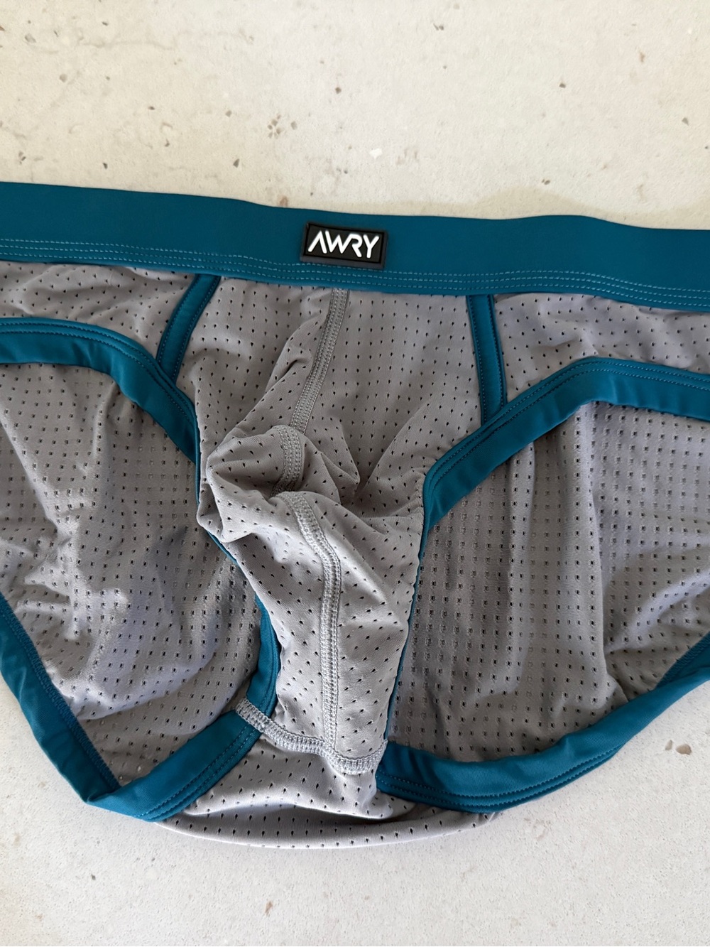 Awry AERO Mesh Brief, Gray, Large - Picture 7 of 9